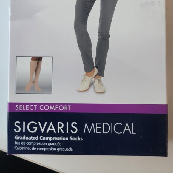 Sigvaris Medical Compression Hosiery / Knee-High / LL / Suntan / 863CLLW36 - Picture 2 of 6